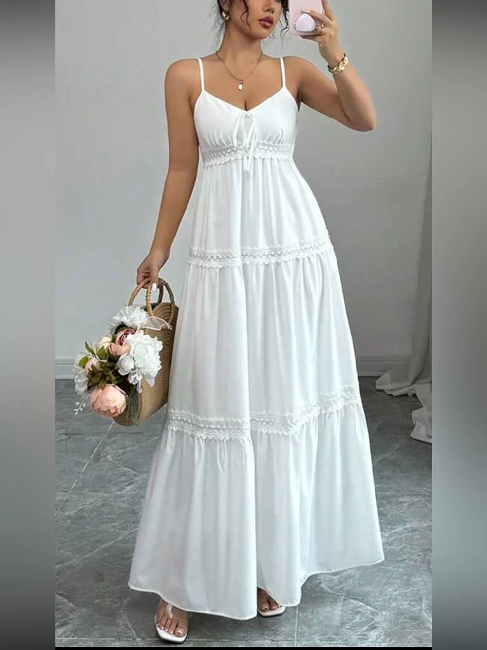 White Spaghetti Strap Maxi Dress - Elegant Summer Dress